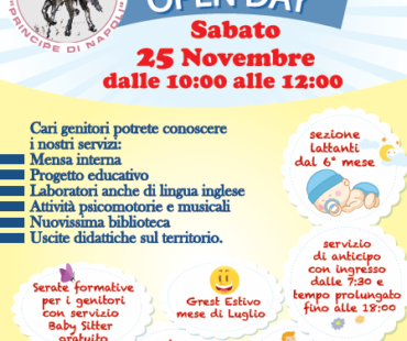 OPEN DAY! 25 NOVEMBRE 2017